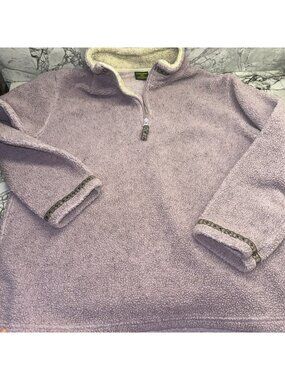 Cabela's Women’s Large Sherpa Fleece 1/4 Zip Warm Pullover Sweatshirt Purple